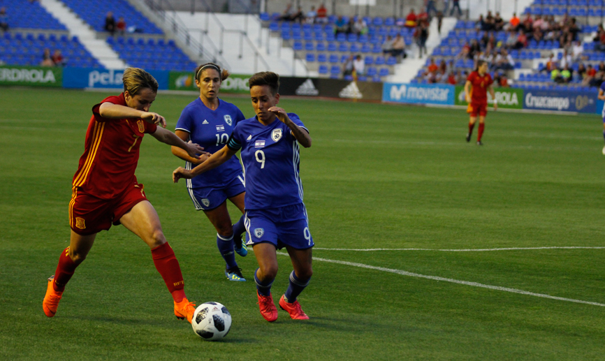 Momento del partido entre España e Israel jugado en Murcia