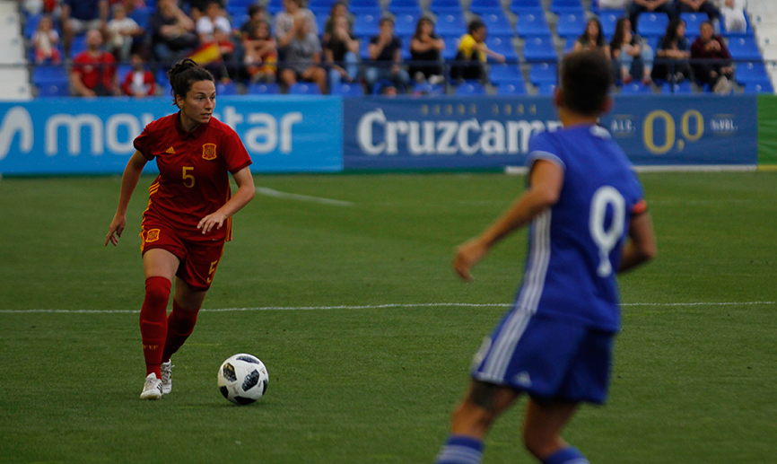 Momento del partido entre España e Israel jugado en Murcia