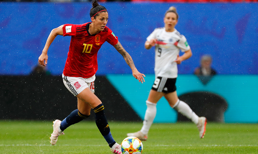 Jennifer Hermoso durante el encuentro contra Alemania