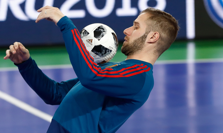 Francisco Javier Solano durante el entrenamiento en Liubliana