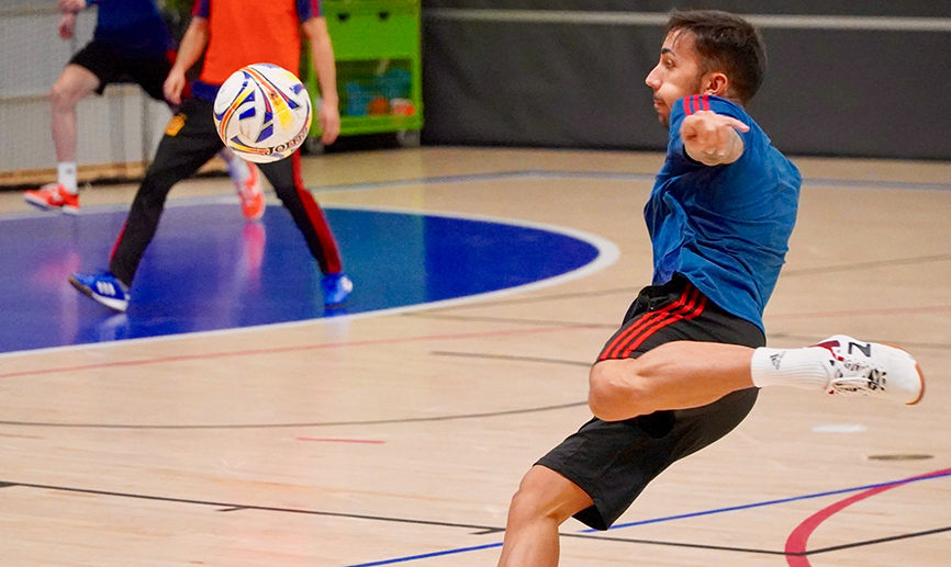 Momento del entrenamiento de España