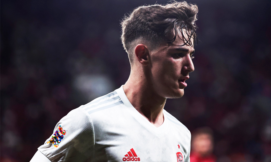 Gavi durante el República Checa-España de Praga