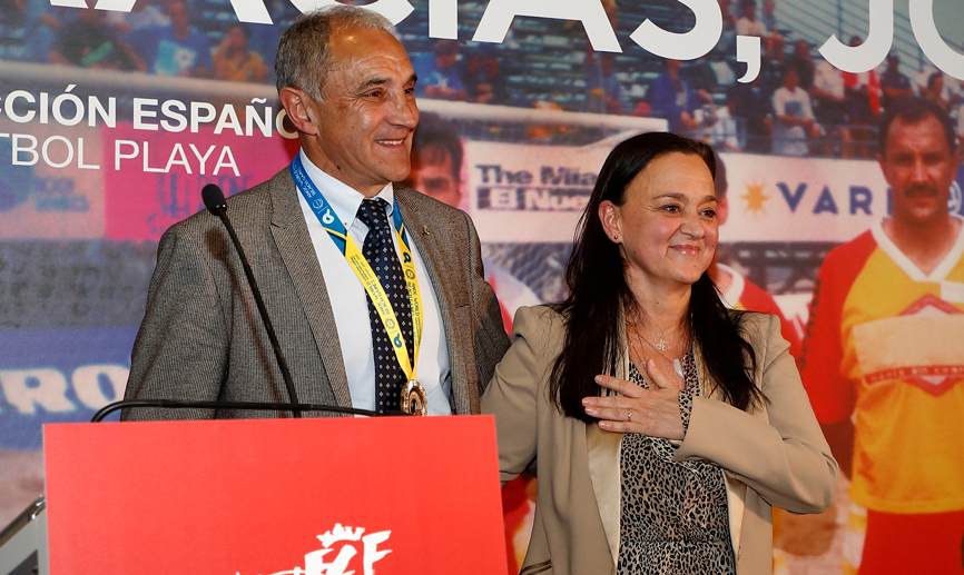 Joaquín y su pareja Marina durante el evento