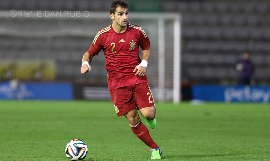 Jonny Castro en un partido con la Selección española Sub-21