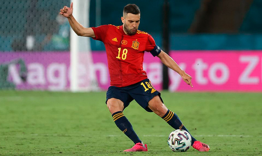 Jordi Alba durante el España-Polonia jugado en Sevilla