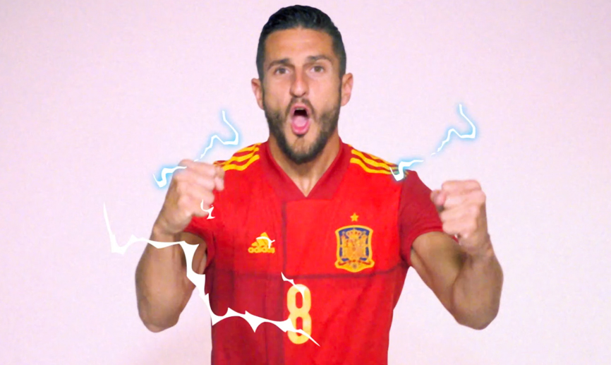 Koke ensaya su celebración para la Eurocopa 