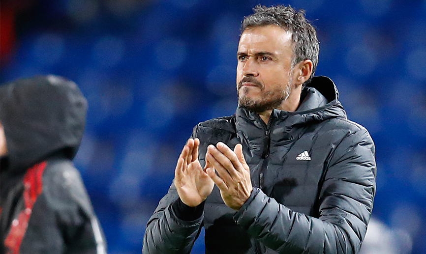 Luis Enrique durante un partido