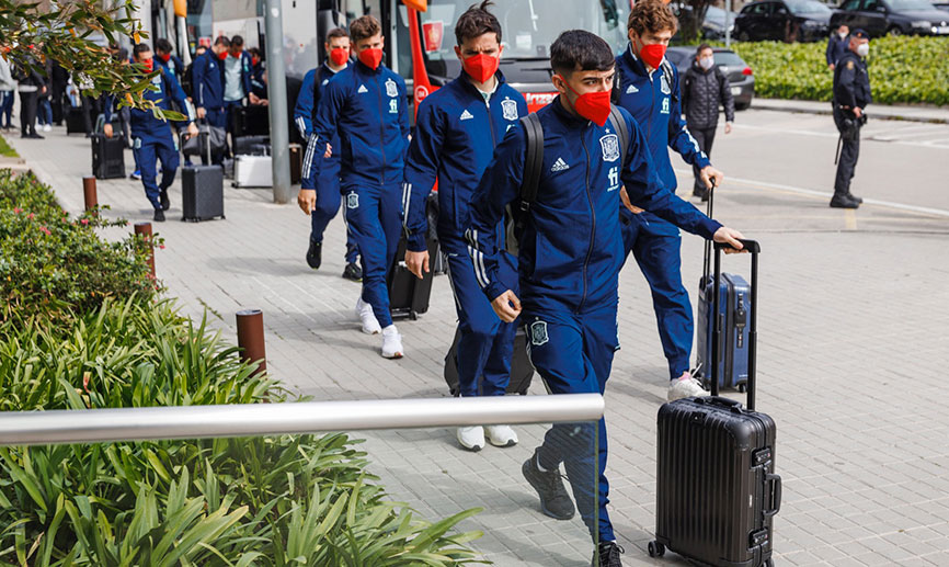 La Selección española llega a Barcelona