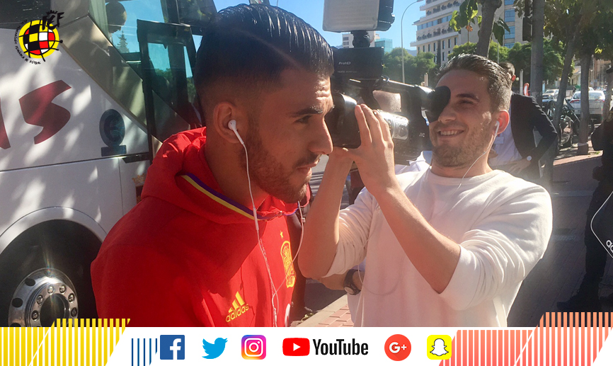 Dani Ceballos a su llegada a Murcia