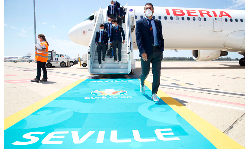 La Selección española llega a Sevilla