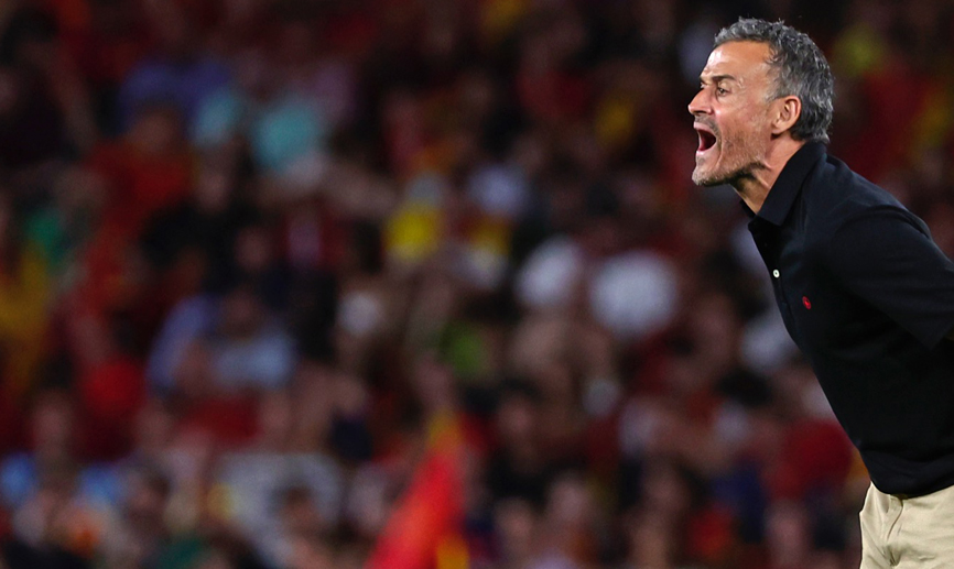 El seleccionador nacional durante el duelo ante Portugal en Sevilla