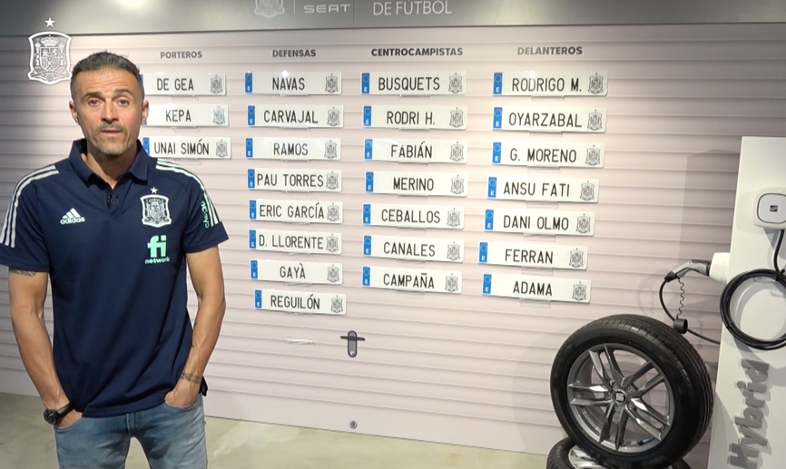 OFICIAL | Luis Enrique ofrece junto a Seat la convocatoria para los próximos partidos de España