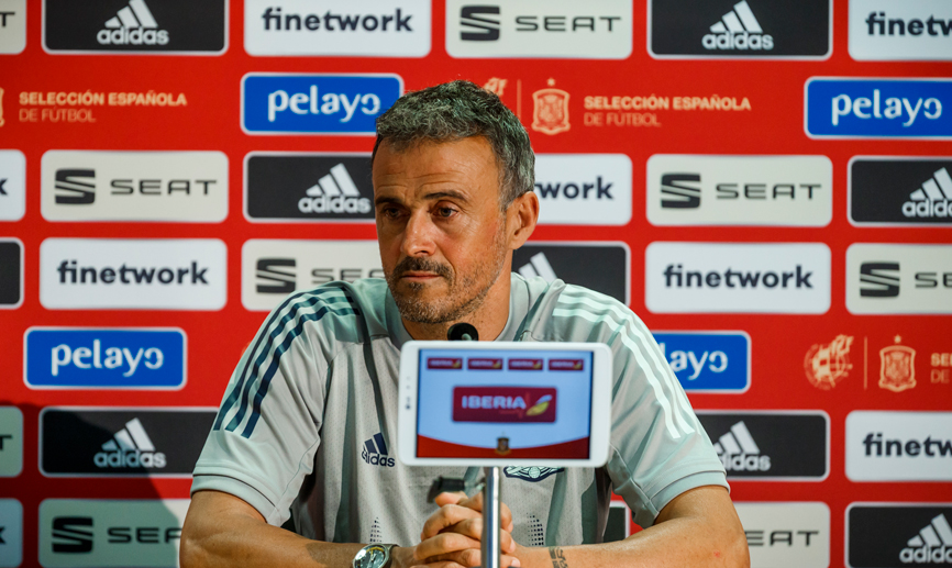 Luis Enrique durante una rueda de prensa