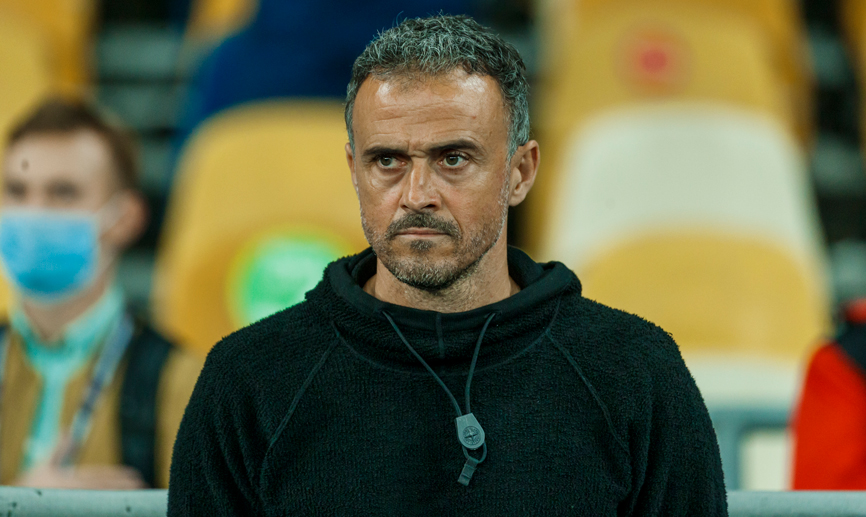 Luis Enrique en un momento antes de empezar el partido