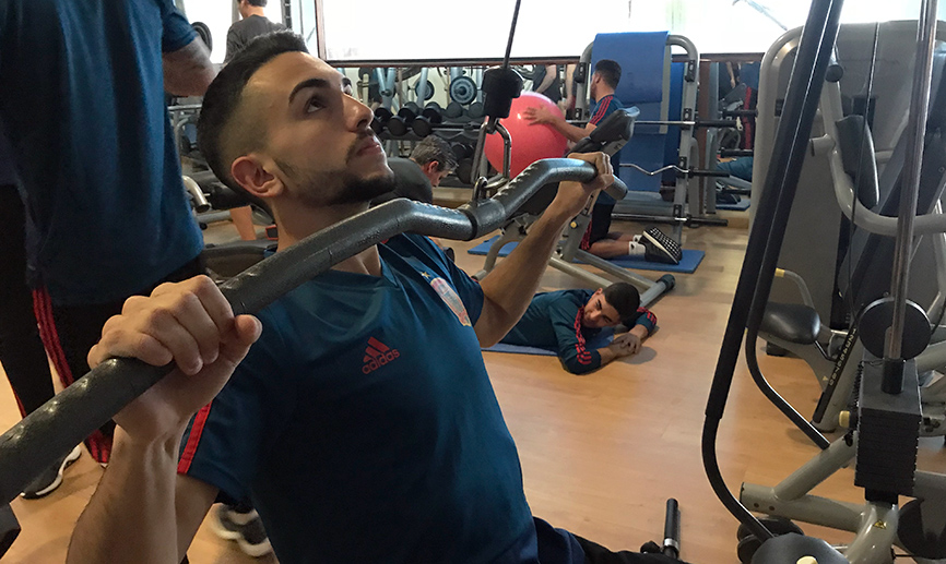 Manu Morlanes en el gimnasio