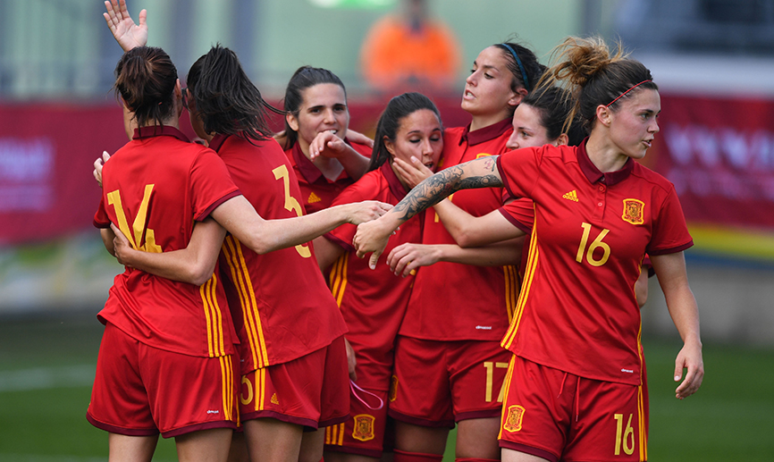 Piña de la selección española femenina