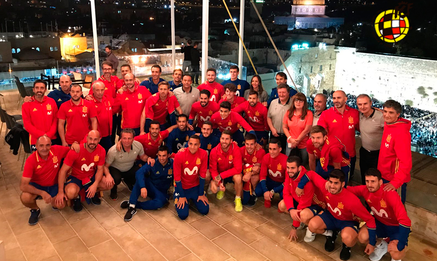 La Selección española durante su reciente visita a la Ciudad Vieja de Jerusalén 