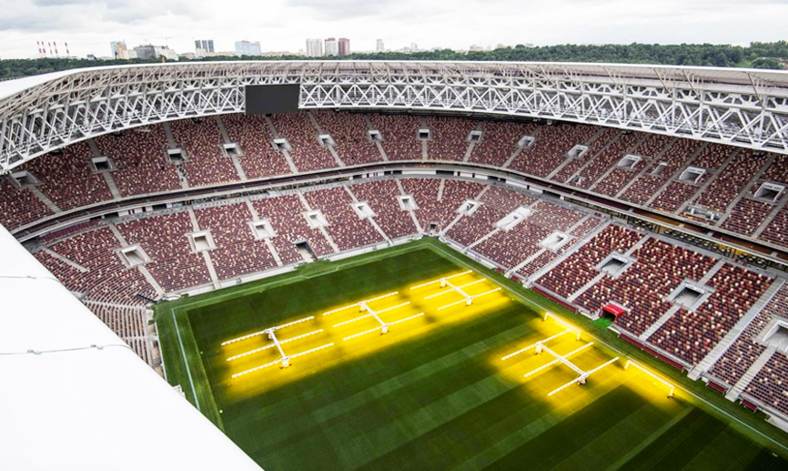 Vista panorámica del estadio Luzhniki de Moscú, escenario de la final del Mundial de Rusia 2018