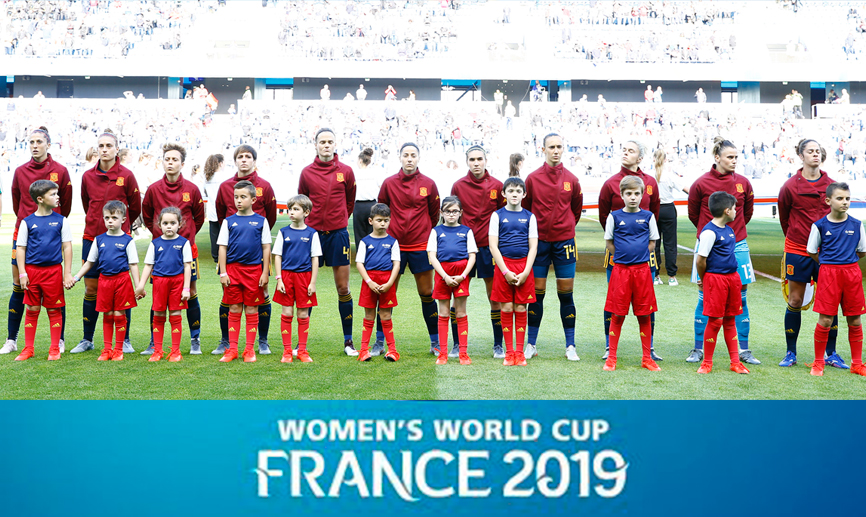 La Selección española femenina antes de su duelo contra Sudáfrica en el Mundial