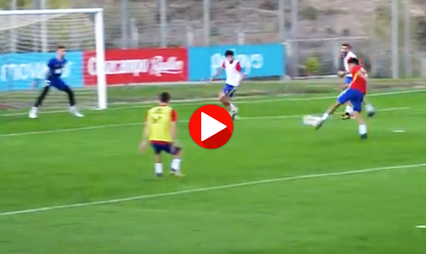 Golazo de Pablo Fornals durante el entrenamiento de la Selección Sub-21