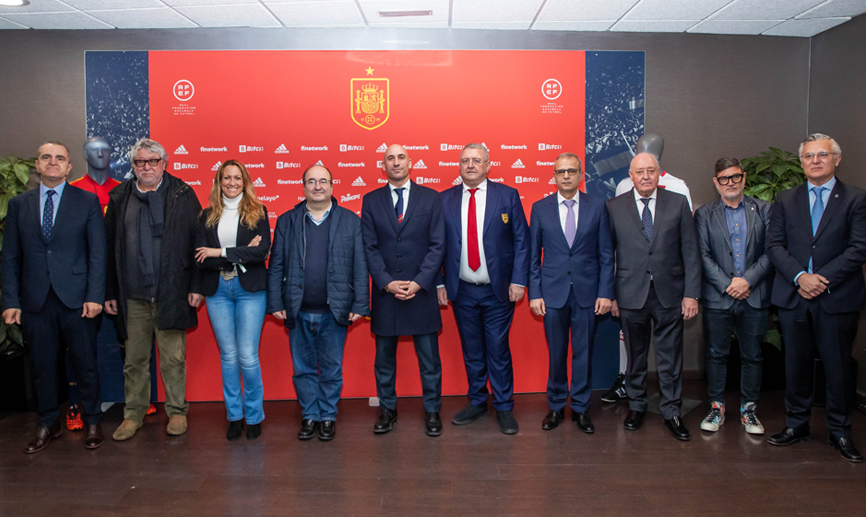 Luis Rubiales preside en el RCDE Stadium el acto institucional por el España - Albania