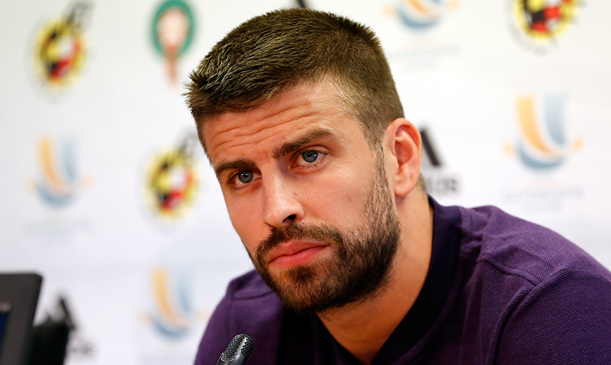 Piqué en la rueda de prensa de la Supercopa