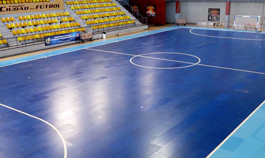 La renovada pista del Pabellón de la Ciudad del Fútbol