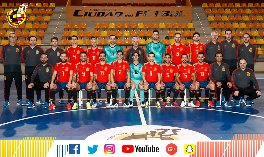 La selección de fútbol sala que representa a España en la Eurocopa de Eslovenia 2018