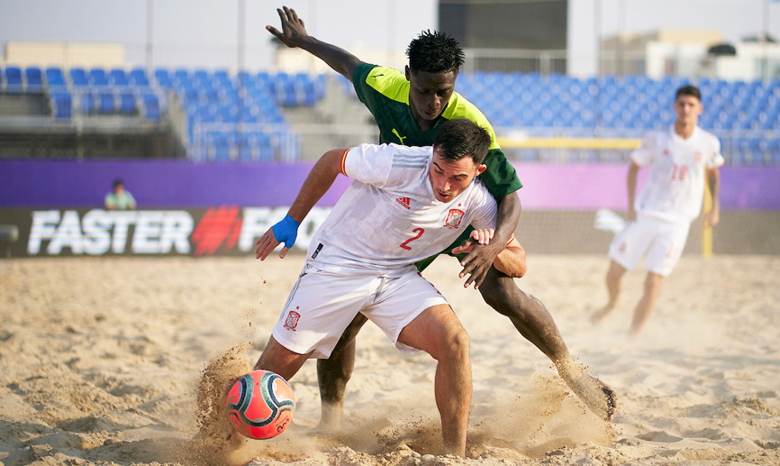 Momento del partido entre España y Senegal disputado en Dubái