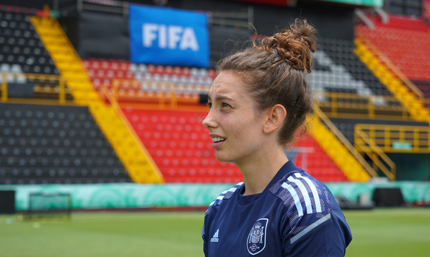 Adri Nanclares en un momento del entrenamiento