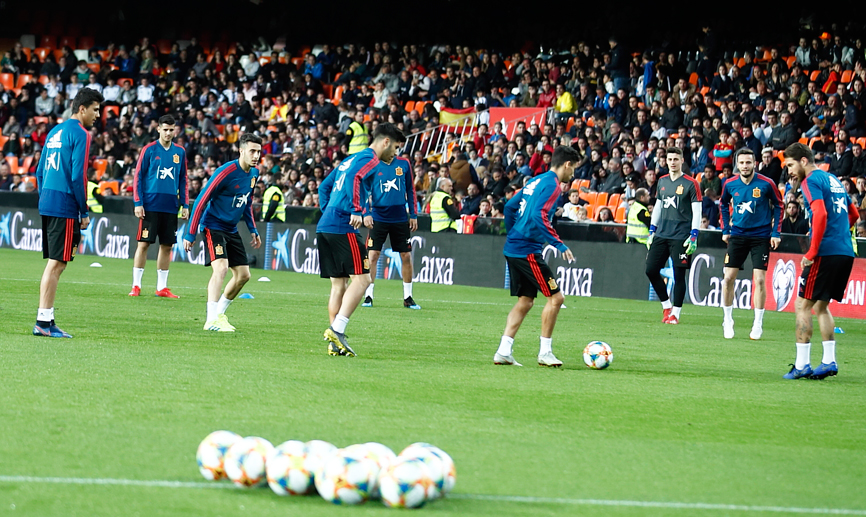 La Selección española entrena en Mestalla