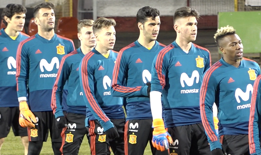 La selección española Sub-21 entrena en la localidad norirlandesa de Portadown
