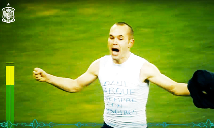 Andrés Iniesta celebra el gol marcado durante la final del Mundial 2010