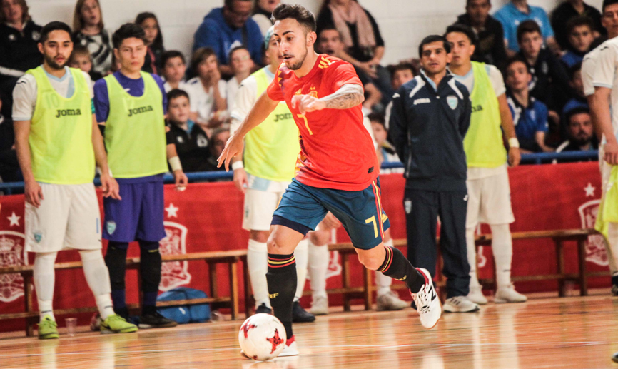 Momento del partido entre España y Guatemala disputado en San Pedro del Pinatar