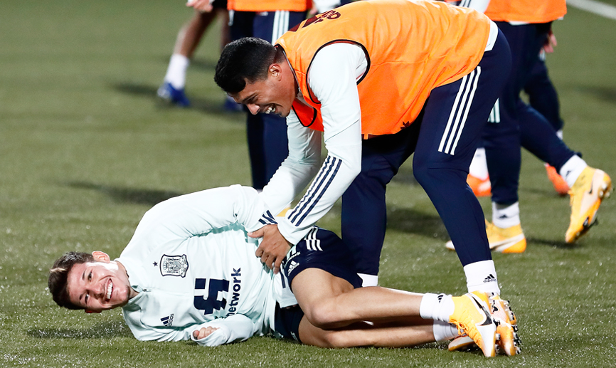 Instante de un entrenamiento reciente de la Selección española Sub-21