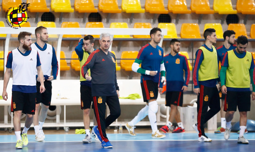 La selección española de fútbol sala se ejercita en la Ciudad del Fútbol