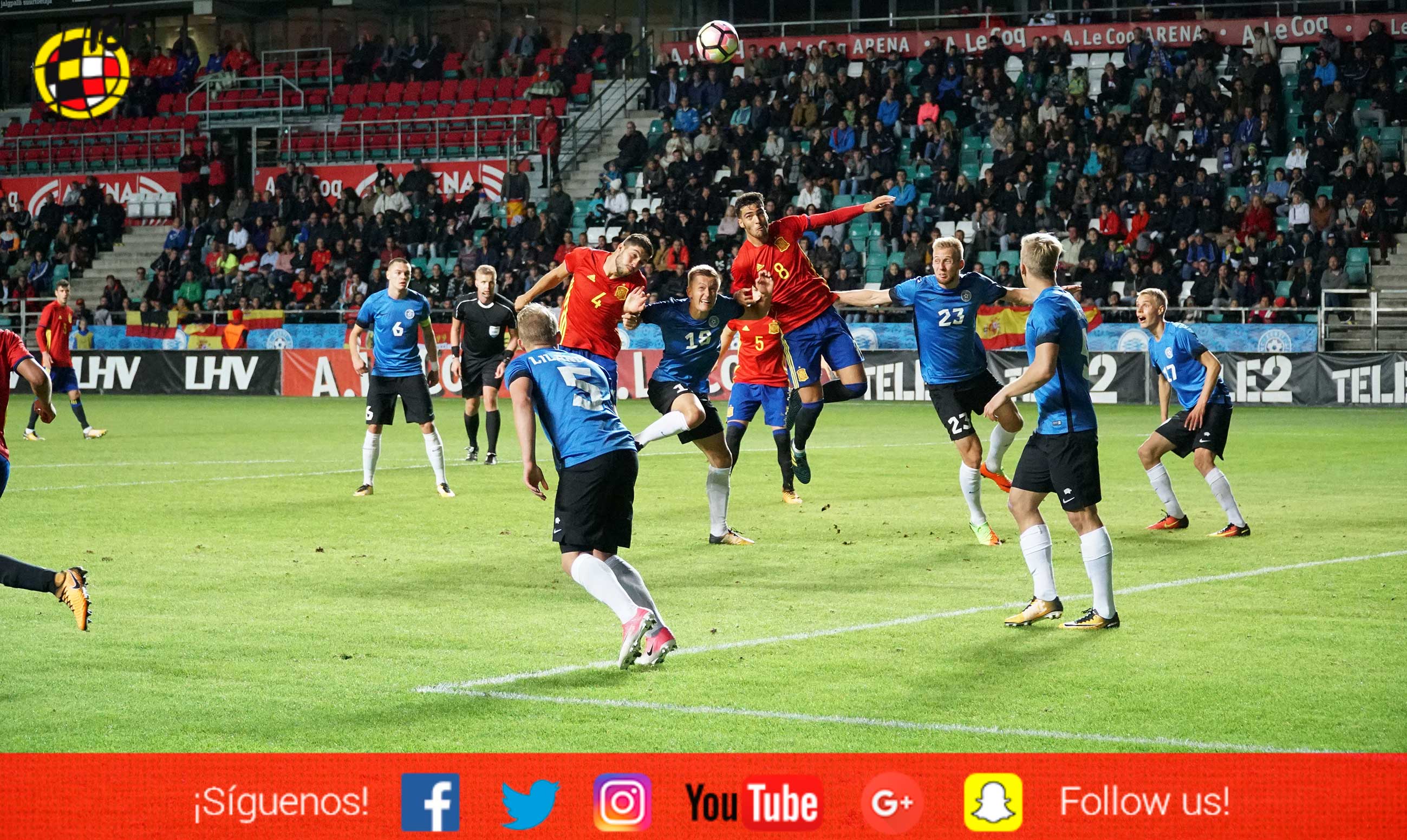 Momento del partido entre Estonia y España disputado en Tallin