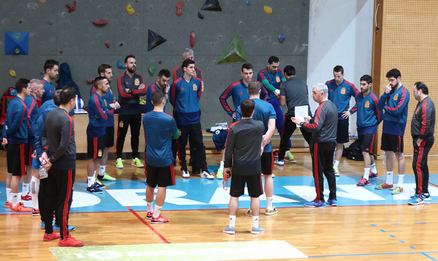 La selección española de fútbol sala entrena en Eslovenia