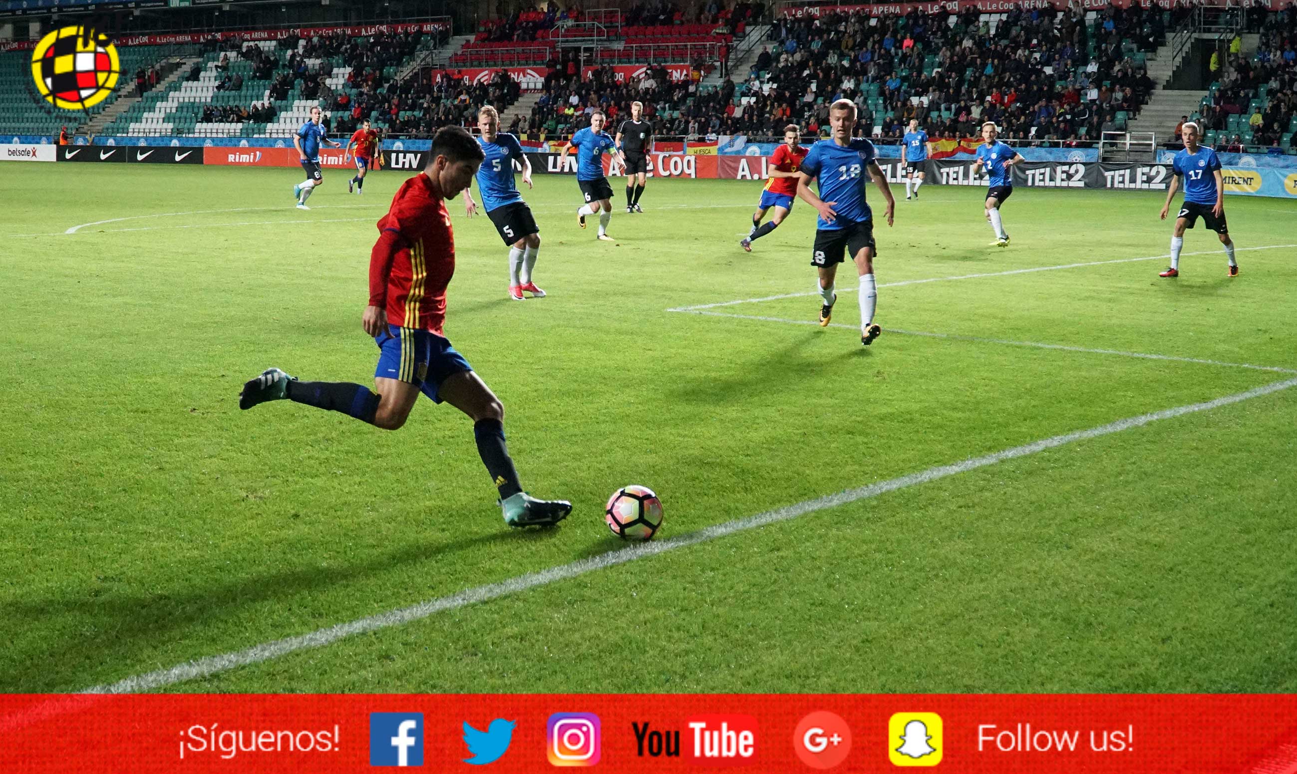 Carlos Soler durante el Estonia - España Sub-21 disputado en Tallin