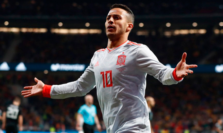 Thiago Alcántara celebrando un gol 