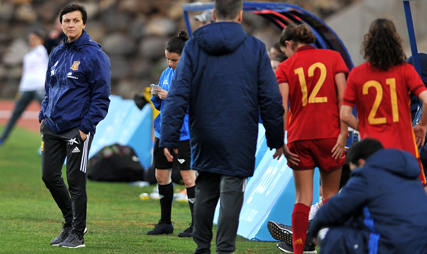 Toña Is durante un partido de la Selección Sub-17 femenina