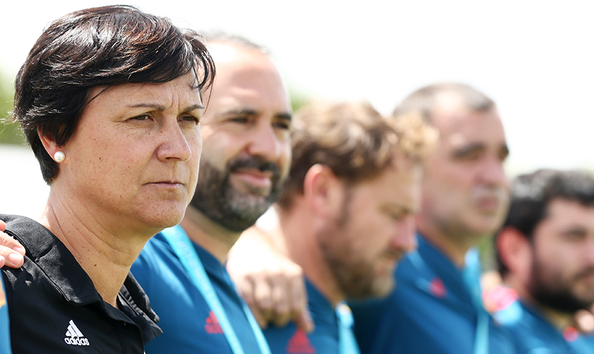 Toña Is en un momento del partido