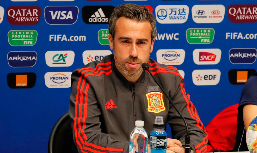 Jorge Vilda en rueda de prensa durante la previa al encuentro frente a China