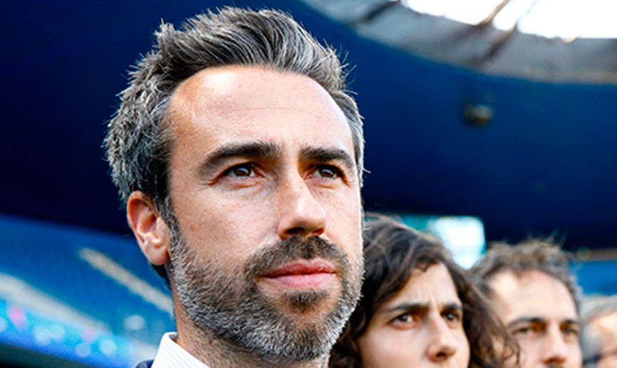 El seleccionador femenino, Jorge Vilda, antes de un encuentro con España