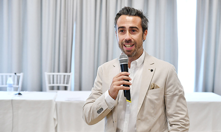 Jorge Vilda en un momento de su exposición