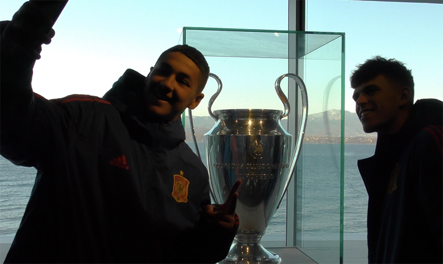 Un selfie durante la visita