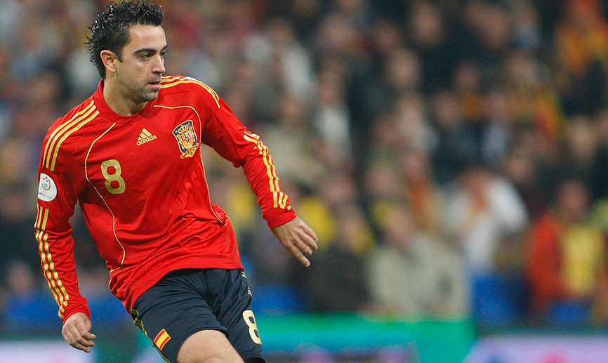 Xavi Hernández en un momento del partido