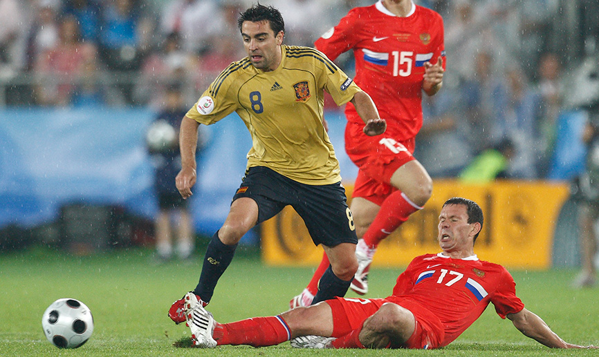 Xavi Hernández en la Eurocopa de 2008