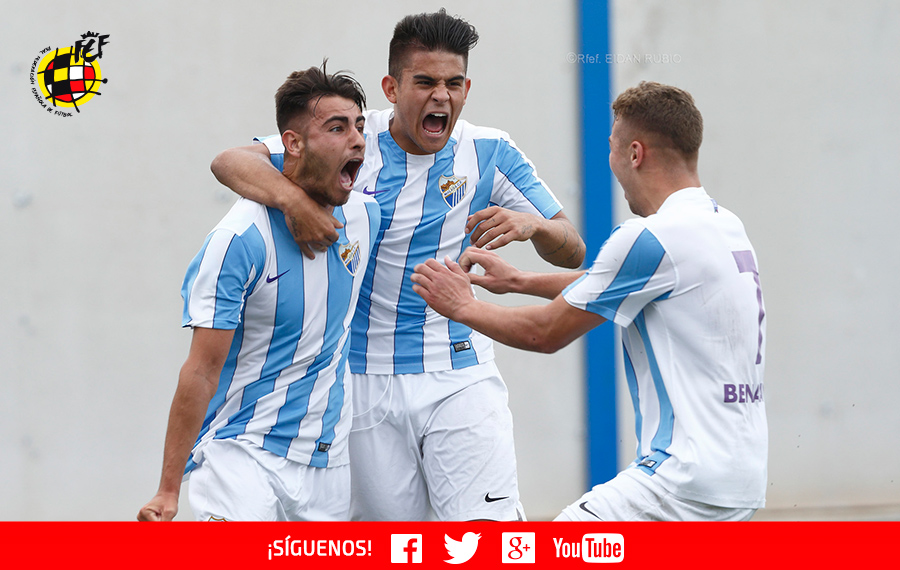 El Málaga celebra un gol