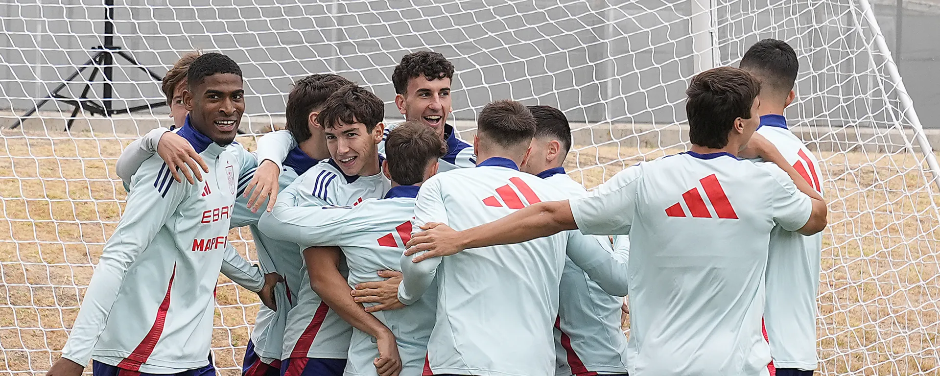 Los jugadores, en el entrenamiento del domingo
